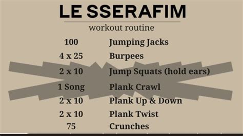le sserafim workout routine list